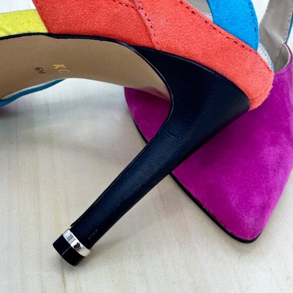 Kenneth Cole Multicolor Riley Suede Double Buckle Stiletto Heels Size 6 NEW! - Picture 10 of 12